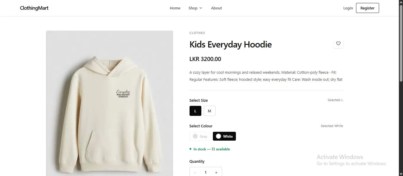 ClothingMart product details
