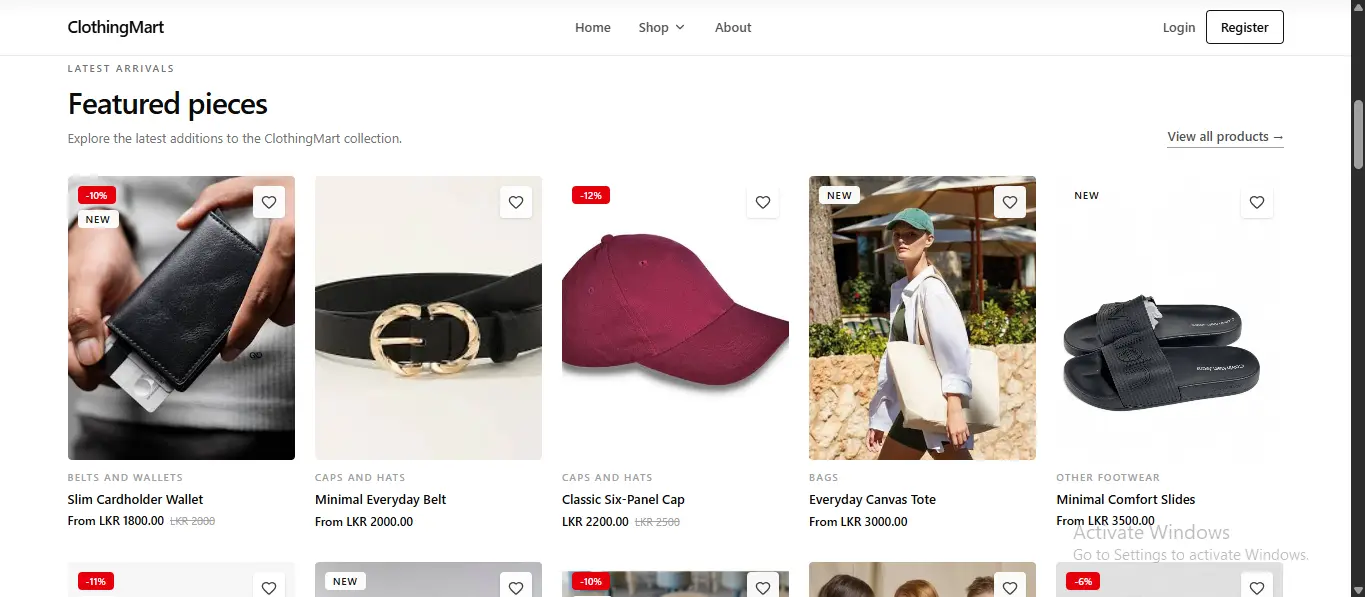 ClothingMart product listing